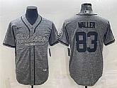 Men's Las Vegas Raiders #83 Darren Waller Gray With Patch Cool Base Stitched Baseball Jersey,baseball caps,new era cap wholesale,wholesale hats
